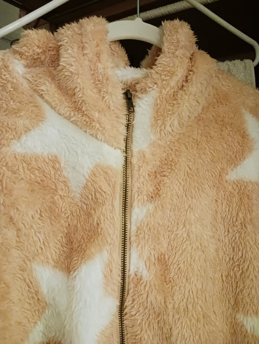 Star-Print Hooded Sherpa Jacket Cozy Zip Hoodie - Picture 7 of 15